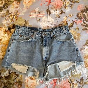 Levi's Light Blue Distressed Jean Shorts